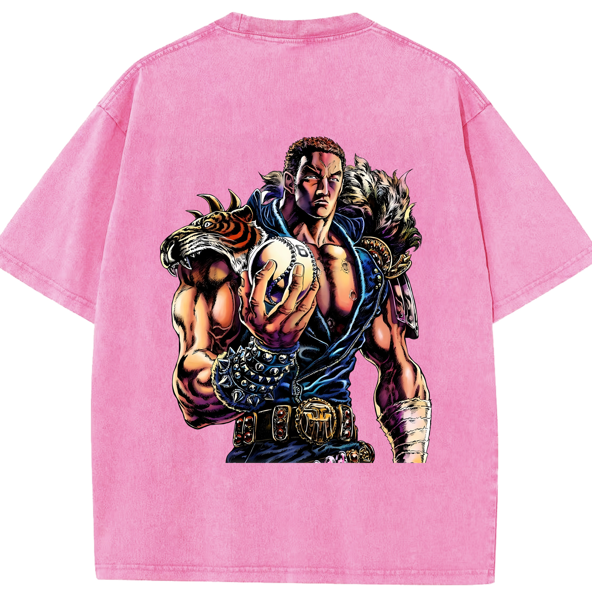 （画像用） 北斗の拳 Fist of the North Star 綿100% ヴィンテージ風 半袖Tシャツ（背面プリント）